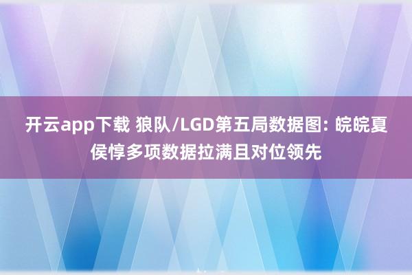 开云app下载 狼队/LGD第五局数据图: 皖皖夏侯惇多项数据拉满且对位领先