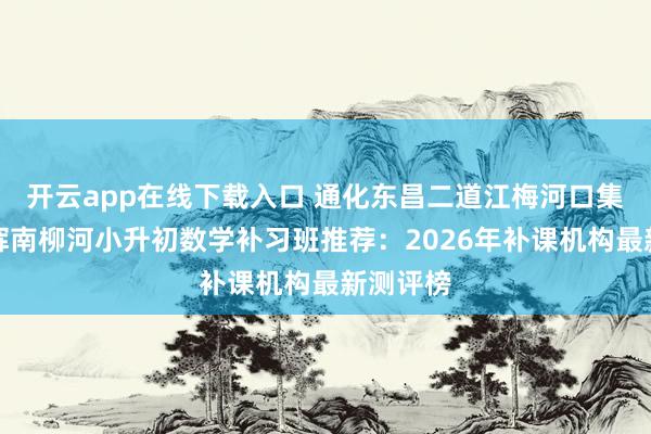 开云app在线下载入口 通化东昌二道江梅河口集安通化辉南柳河小升初数学补习班推荐：2026年补课机构最新测评榜