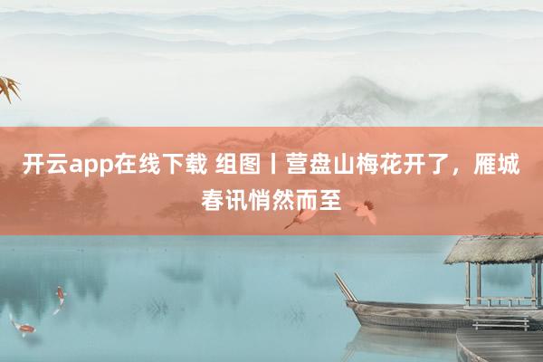开云app在线下载 组图丨营盘山梅花开了，雁城春讯悄然而至