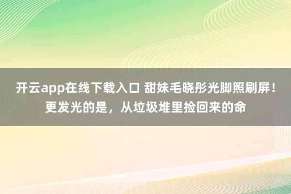 开云app在线下载入口 甜妹毛晓彤光脚照刷屏！更发光的是，从垃圾堆里捡回来的命