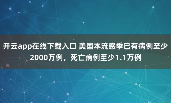 开云app在线下载入口 美国本流感季已有病例至少2000万例,死亡病例至少1.1万例