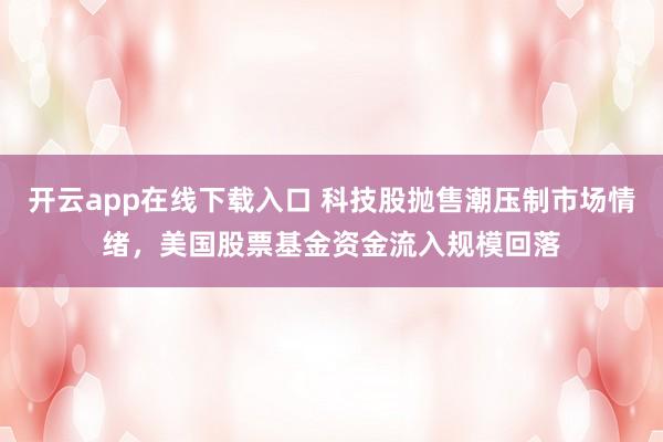 开云app在线下载入口 科技股抛售潮压制市场情绪，美国股票基金资金流入规模回落