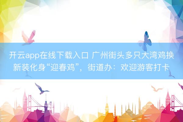开云app在线下载入口 广州街头多只大湾鸡换新装化身“迎春鸡”，街道办：欢迎游客打卡